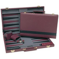 Tournament Backgammon Set-Burgundy & Black Leatherette